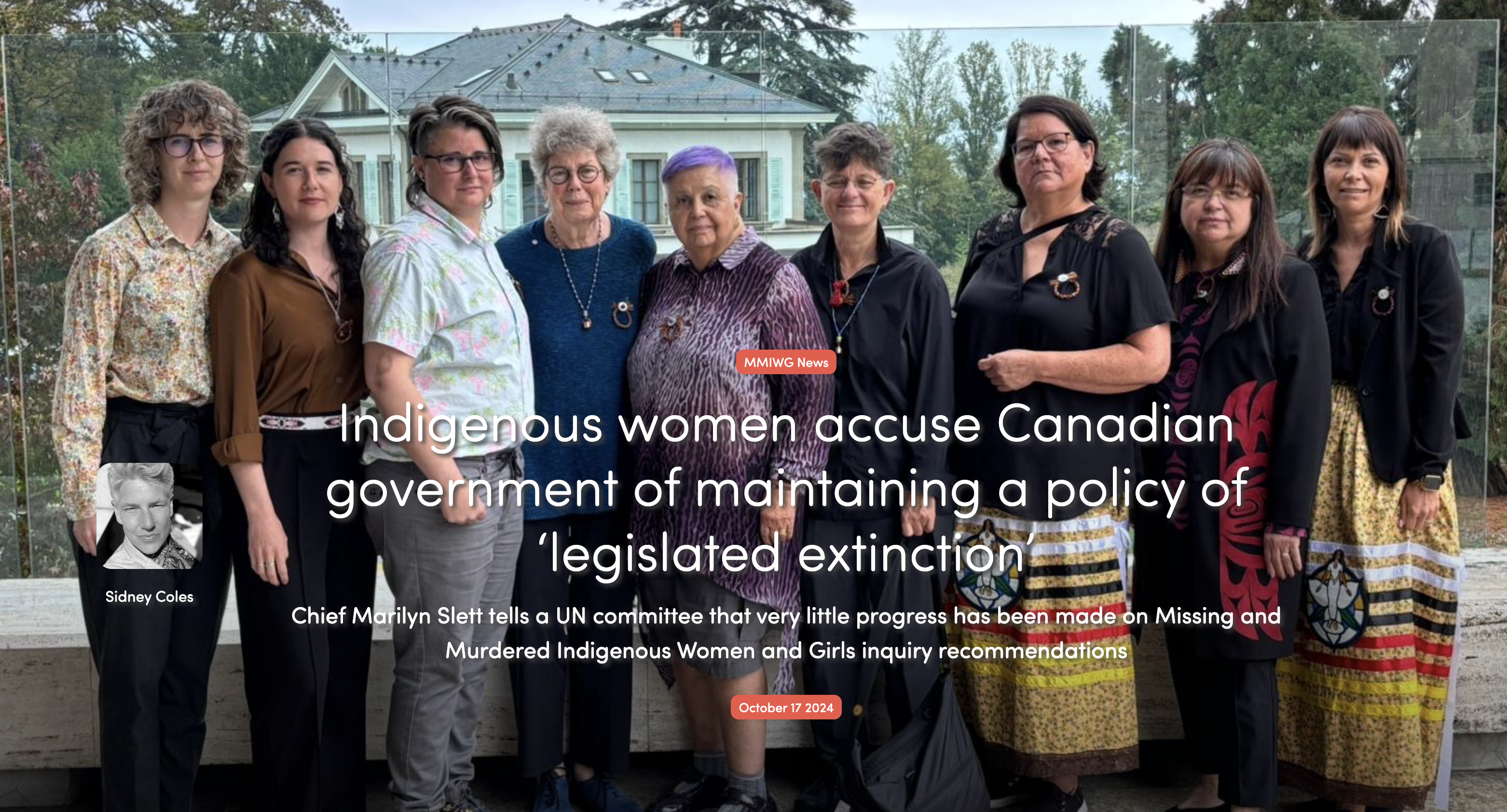 Indigenous women accuse Canadian government of maintaining a policy of ‘legislated extinction’